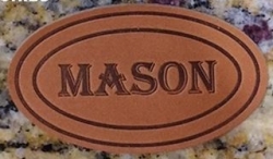 View Buying Options For The Mason Genuine Leather Oval Emblem Iron-On Patch