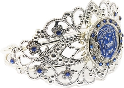 View Buying Options For The Zeta Phi Beta Crown Filigree Ladies Bangle Bracelet With Stones