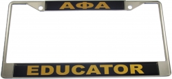 View Buying Options For The Alpha Phi Alpha Educator Domed License Plate Frame
