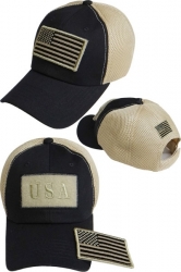 View Buying Options For The US Flag Hook And Loop Patch Jersey Meshback Mens Cap
