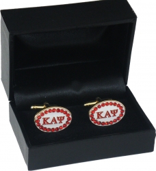 View Buying Options For The Kappa Alpha Psi Crystal Stones Oval Mens Cuff Links