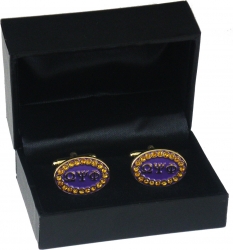 View Buying Options For The Omega Psi Phi Crystal Stones Oval Cuff Links