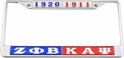 View Buying Options For The Zeta Phi Beta + Kappa Alpha Psi Split Founder Year License Plate Frame