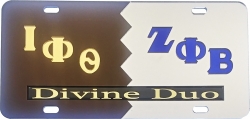 View Buying Options For The Iota Phi Theta + Zeta Phi Beta Split Divine Duo License Plate