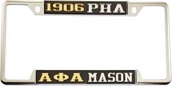 View Buying Options For The Alpha Phi Alpha + Mason - PHA Split License Plate Frame
