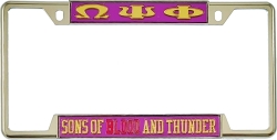 View Buying Options For The Omega Psi Phi Sons Of Blood And Thunder License Plate Frame