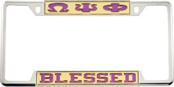 View Buying Options For The Omega Psi Phi Blessed License Plate Frame