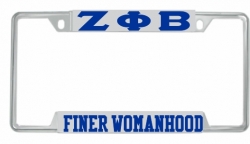 View Buying Options For The Zeta Phi Beta Finer Womanhood License Plate Frame