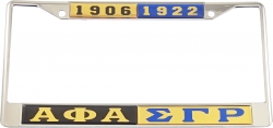 View Buying Options For The Alpha Phi Alpha + Sigma Gamma Rho Split Founder Year License Plate Frame
