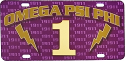 View Buying Options For The Omega Psi Phi Printed Line #1 License Plate