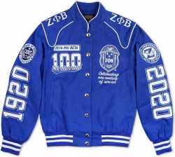 View Buying Options For The Big Boy Zeta Phi Beta Centennial Divine 9 S9 Ladies Twill Racing Jacket