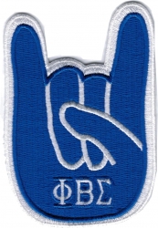 View Buying Options For The Phi Beta Sigma Hand Sign Iron-On Patch