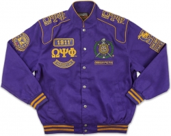 View Buying Options For The Big Boy Omega Psi Phi Divine 9 S10 Mens Twill Racing Jacket