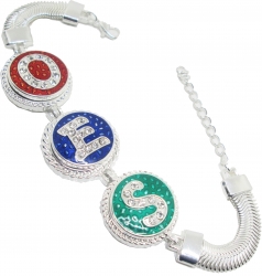 View Buying Options For The Eastern Star Triple Letter Button Bracelet