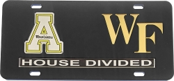 View Buying Options For The Appalachian State + Wake Forest House Divided Split License Plate Tag