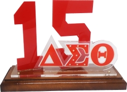 View Buying Options For The Delta Sigma Theta Acrylic Desktop Line #15 With Wooden Base