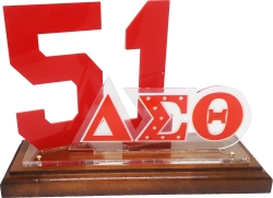 View Buying Options For The Delta Sigma Theta Acrylic Desktop Line #51 With Wooden Base