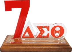 View Buying Options For The Delta Sigma Theta Acrylic Desktop Line #7 With Wooden Base