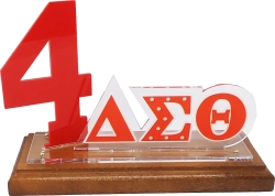View Buying Options For The Delta Sigma Theta Acrylic Desktop Line #4 With Wooden Base