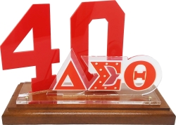 View Buying Options For The Delta Sigma Theta Acrylic Desktop Line #40 With Wooden Base