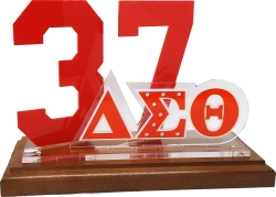 View Buying Options For The Delta Sigma Theta Acrylic Desktop Line #37 With Wooden Base
