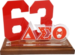 View Buying Options For The Delta Sigma Theta Acrylic Desktop Line #63 With Wooden Base