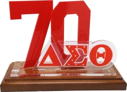 View Buying Options For The Delta Sigma Theta Acrylic Desktop Line #70 With Wooden Base