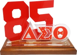 View Buying Options For The Delta Sigma Theta Acrylic Desktop Line #85 With Wooden Base