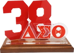 View Buying Options For The Delta Sigma Theta Acrylic Desktop Line #38 With Wooden Base