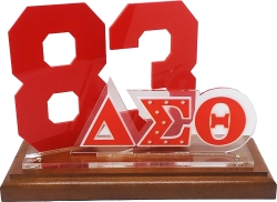 View Buying Options For The Delta Sigma Theta Acrylic Desktop Line #83 With Wooden Base