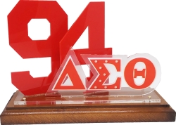 View Buying Options For The Delta Sigma Theta Acrylic Desktop Line #94 With Wooden Base