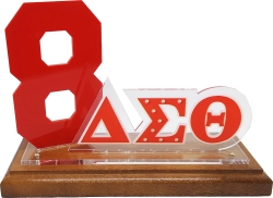 View Buying Options For The Delta Sigma Theta Acrylic Desktop Line #8 With Wooden Base