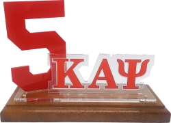View Buying Options For The Kappa Alpha Psi Acrylic Desktop Line #5 With Wooden Base