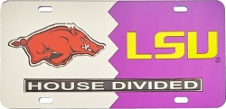 View Buying Options For The Arkansas + LSU House Divided Split License Plate Tag