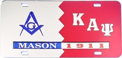 View Buying Options For The Mason + Kappa Alpha Psi Split Founder Year License Plate