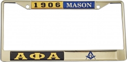 View Buying Options For The Alpha Phi Alpha + Mason Split Founder Year License Plate Frame