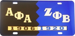 View Buying Options For The Alpha Phi Alpha + Zeta Phi Beta Split Divine Duo License Plate
