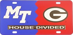 View Buying Options For The Middle Tennessee (MTSU) + Georgia House Divided Split License Plate Tag