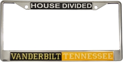 View Buying Options For The Vanderbilt + Tennessee House Divided Split License Plate Frame