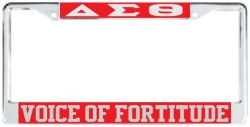 View Buying Options For The Delta Sigma Theta Voice Of Fortitude License Plate Frame