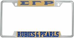 View Buying Options For The Sigma Gamma Rho Rubies & Pearls License Plate Frame