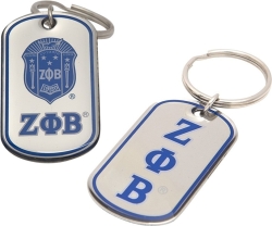 View Buying Options For The Zeta Phi Beta Epoxy Coated Double Sided Dog Tag Key Ring