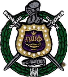 View Buying Options For The Omega Psi Phi Escutcheon Shield Wreath Emblem Iron-On Patch