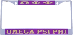 View Buying Options For The Omega Psi Phi Greek Letters License Plate Frame