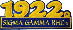View Buying Options For The Sigma Gamma Rho 1922 Bar Design Chenille Iron-On Patch