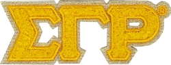 View Buying Options For The Sigma Gamma Rho Small Glitter Chenille Connected Letter Iron-On Patch