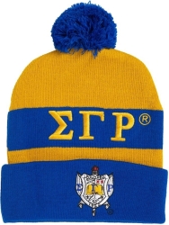 View Buying Options For The Sigma Gamma Rho Embroidered Knit Beanie With Ball