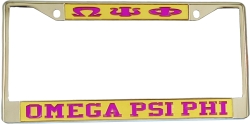 View Buying Options For The Omega Psi Phi Greek Letters License Plate Frame