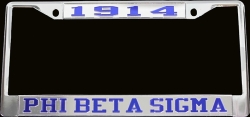 View Buying Options For The Phi Beta Sigma Year 1914 License Plate Frame