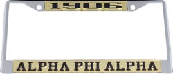 View Buying Options For The Alpha Phi Alpha Year 1906 License Plate Frame